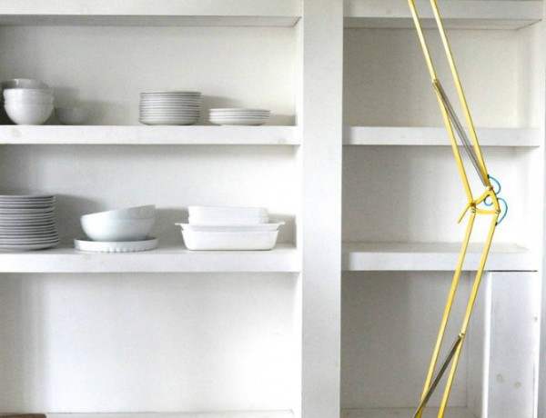 Yellow modern floor lamps for your home designs acid yellow angled floor lamp by the forest & co