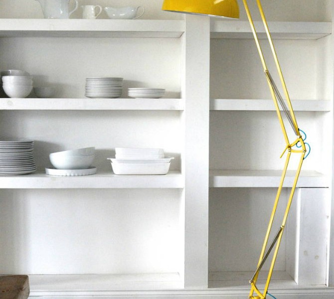 Yellow modern floor lamps for your home designs acid yellow angled floor lamp by the forest & co
