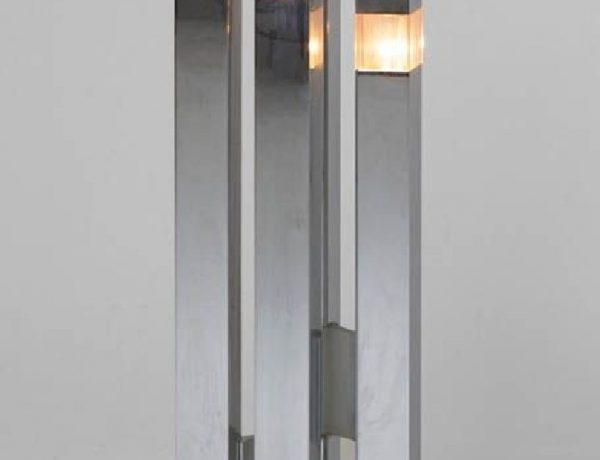 Gaetano Sciolari; Chromed Metal and Lucite Floor Lamp, c1970