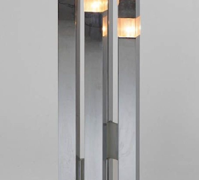 Gaetano Sciolari; Chromed Metal and Lucite Floor Lamp, c1970