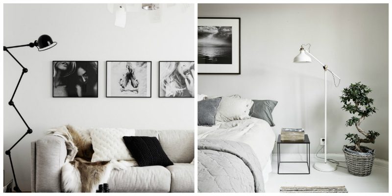 Black and White Standing Lamps to Give Your House a Retro Feeling