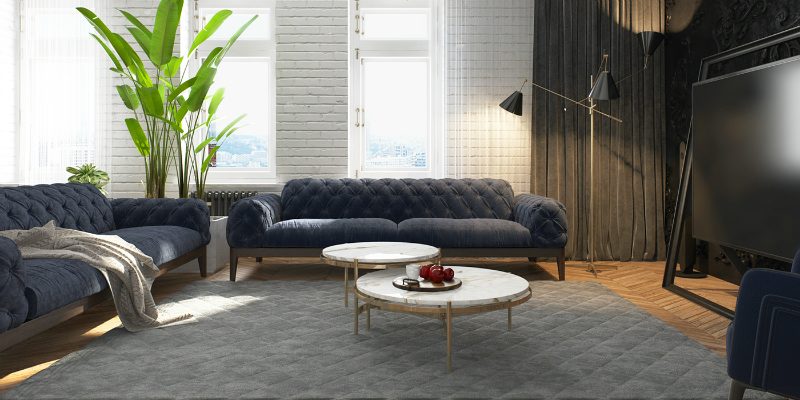 Contemporary Apartment in Kiev with Modern Black Lamps