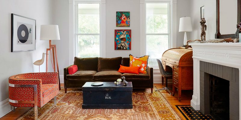 Vintage Floor Lamp Shines in Historic 1880s Home