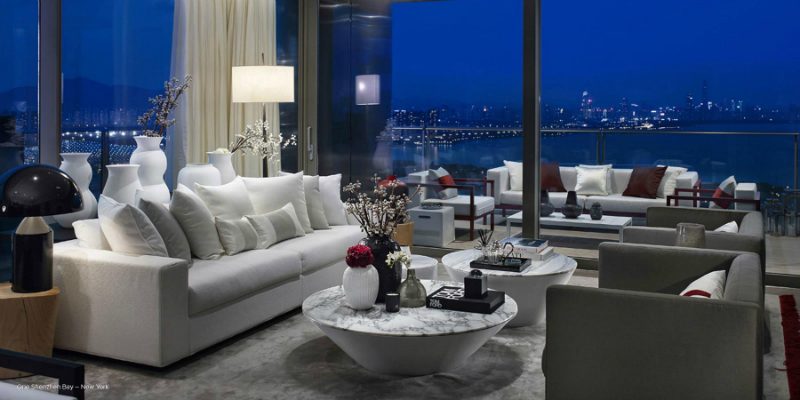 One Shenzhen Bay Luxury Homes with Modern Floor Lamps by Kelly Hoppen