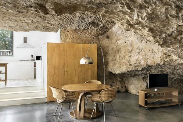 Cave House Straight Out of a Fairy Tale with a Stunning Arc Floor Lamp feat