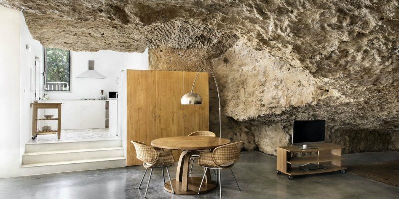 Cave House Straight Out of a Fairy Tale with a Stunning Arc Floor Lamp feat