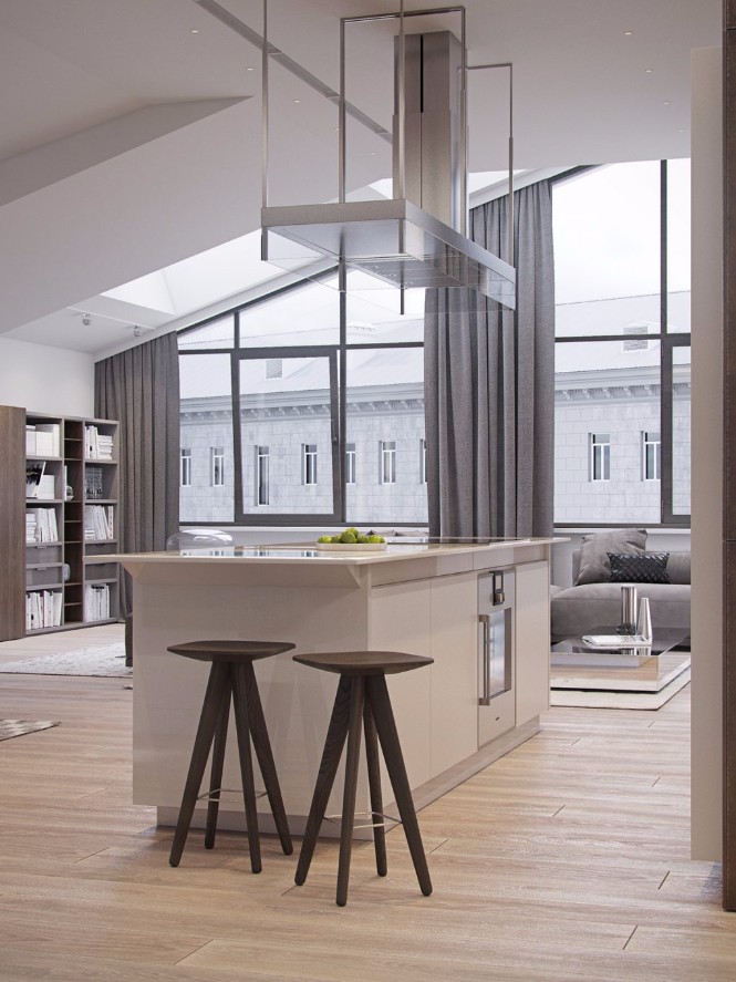 View of Modern Apartment Shining with Contemporary Lighting Designs in Italy
