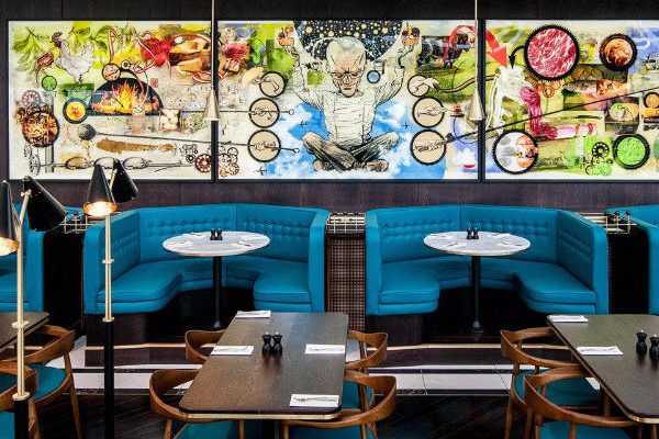Outstanding Restaurant Design with Mid-Century Lighting Designs 1000