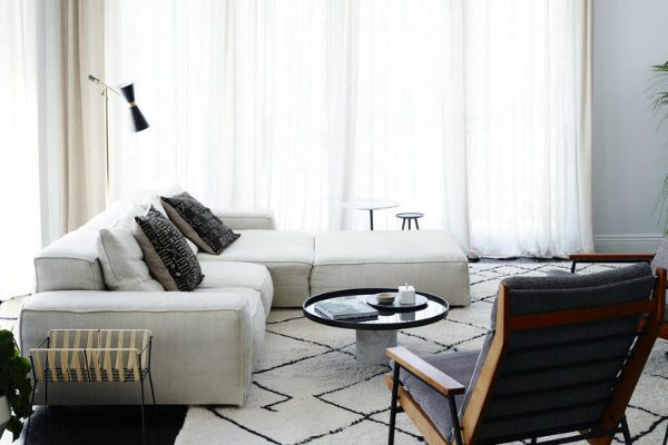 Mid-Century Floor Lamps Brighten Up Open Plan Living Room FEAT