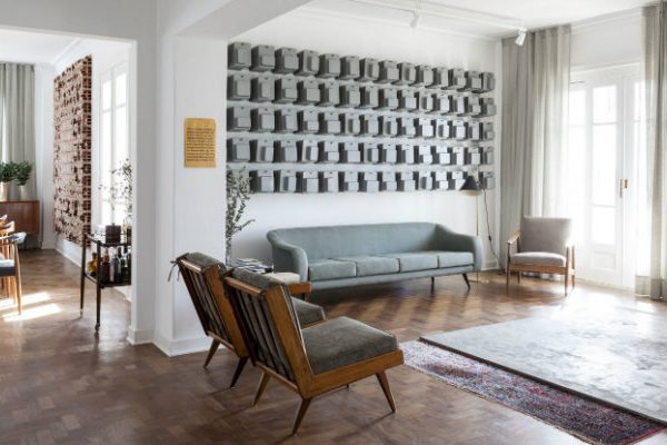 Renovated Apartment in São Tomás Building with Mid-Century Lighting