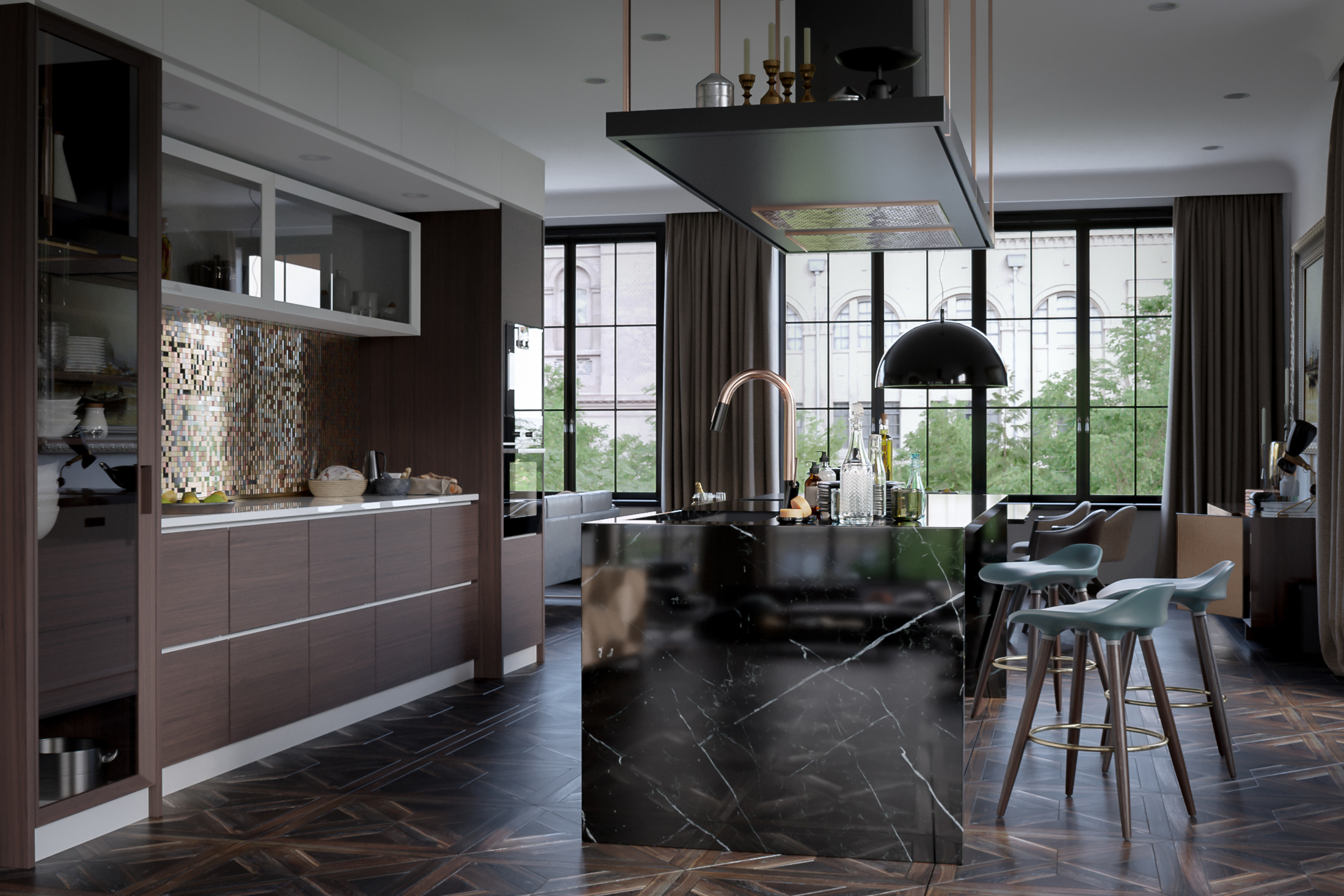 View of Swedish Modern Home Shining with Stunning Lighting Designs