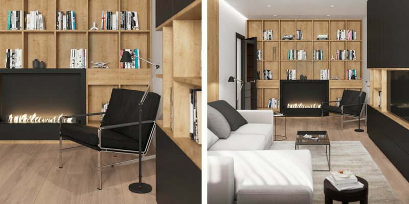 Black and Wood Apartment Shines with Mid-Century Modern LightingBlack and Wood Apartment Shines with Mid-Century Modern Lighting